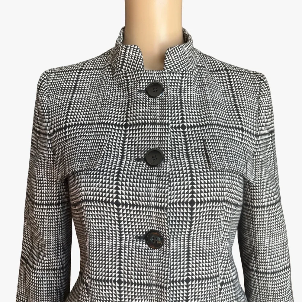 ZARA Made in Spain Wool-Blend Houndstooth Coat | Tailored Fit | Size S - Picture 6 of 10